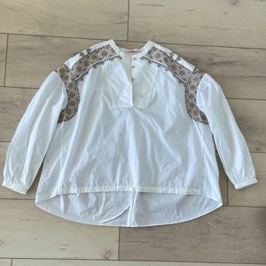 Tory Burch White Embroidered Tunic